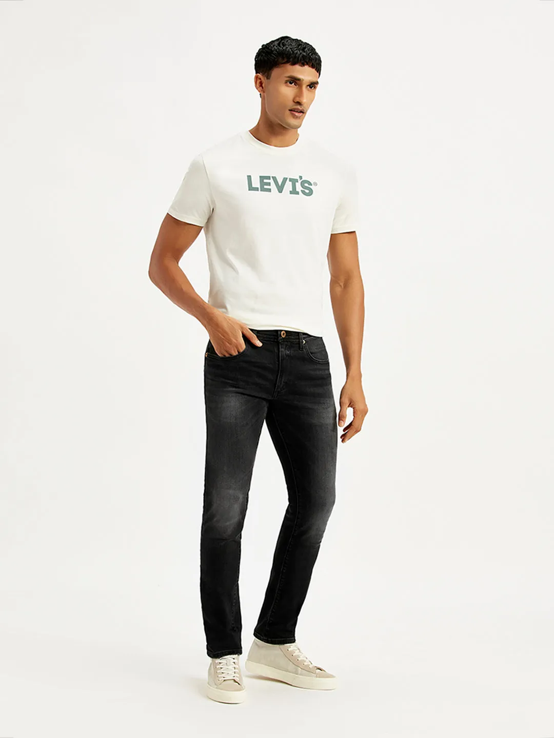 Men's 65504 Black Skinny Fit Mid Rise Jeans LEVI'S