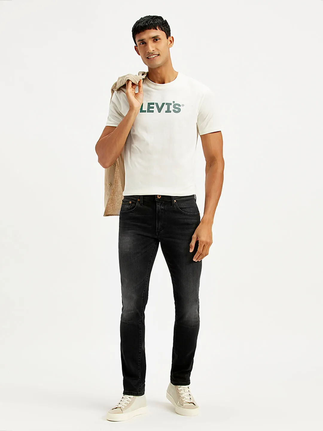 Men's 65504 Black Skinny Fit Mid Rise Jeans LEVI'S