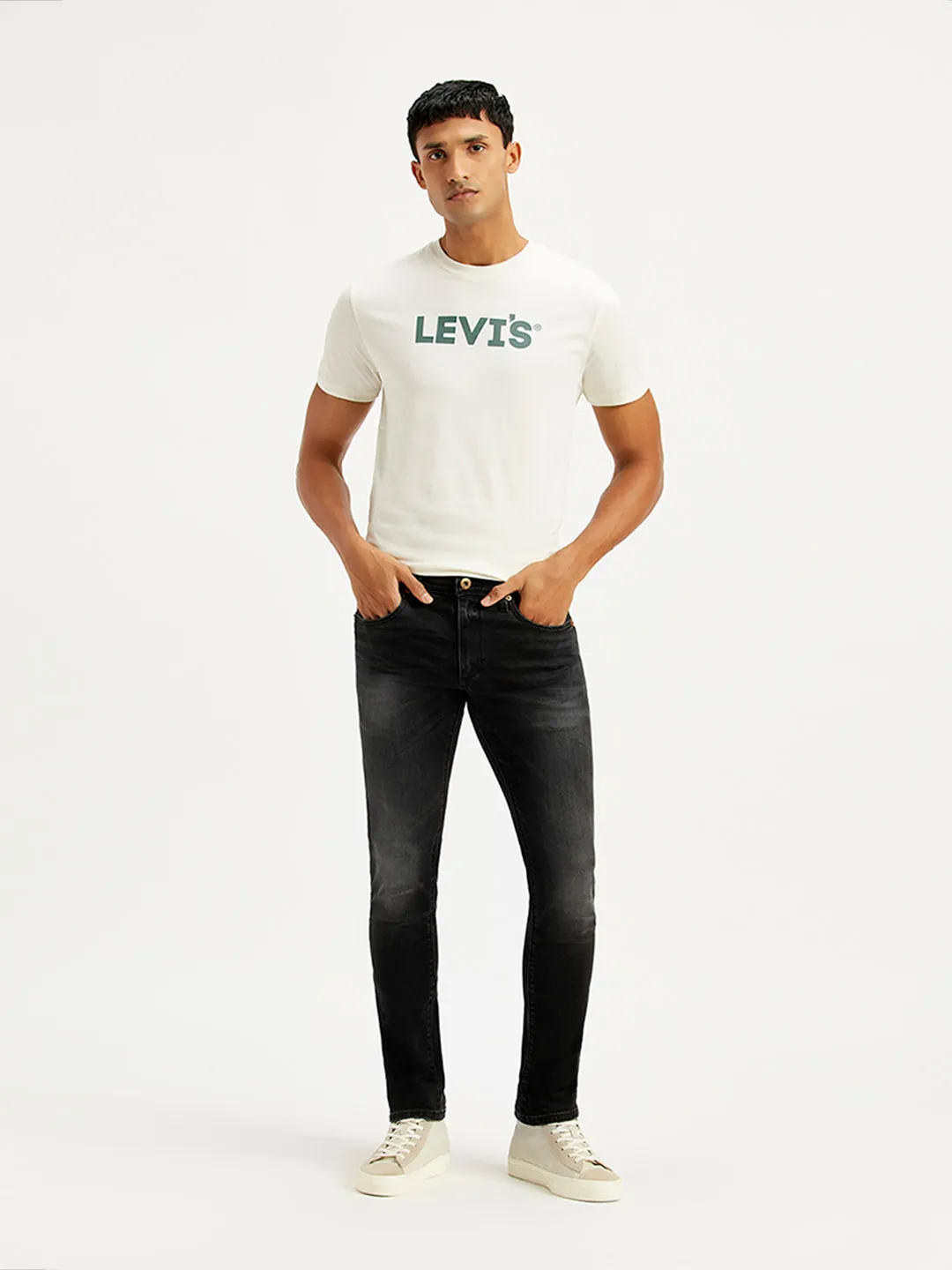 Men's 65504 Black Skinny Fit Mid Rise Jeans LEVI'S