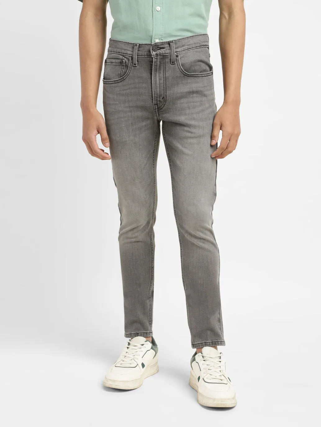 Men's 655'04 Grey Skinny Fit Mid Rise Jeans LEVI'S
