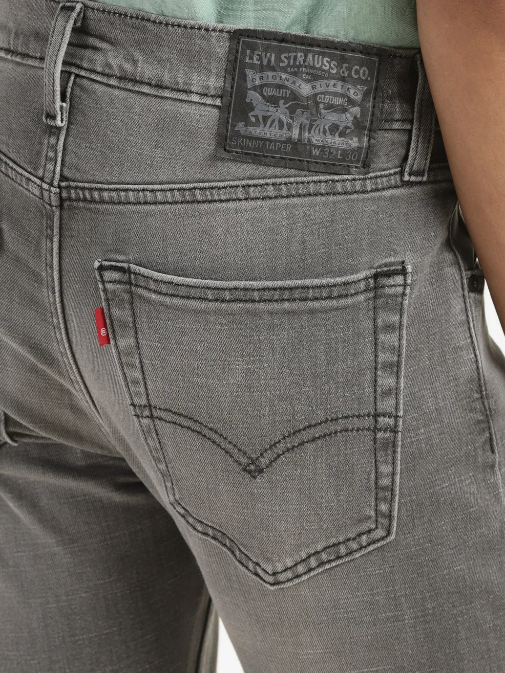 Men's 655'04 Grey Skinny Fit Mid Rise Jeans LEVI'S