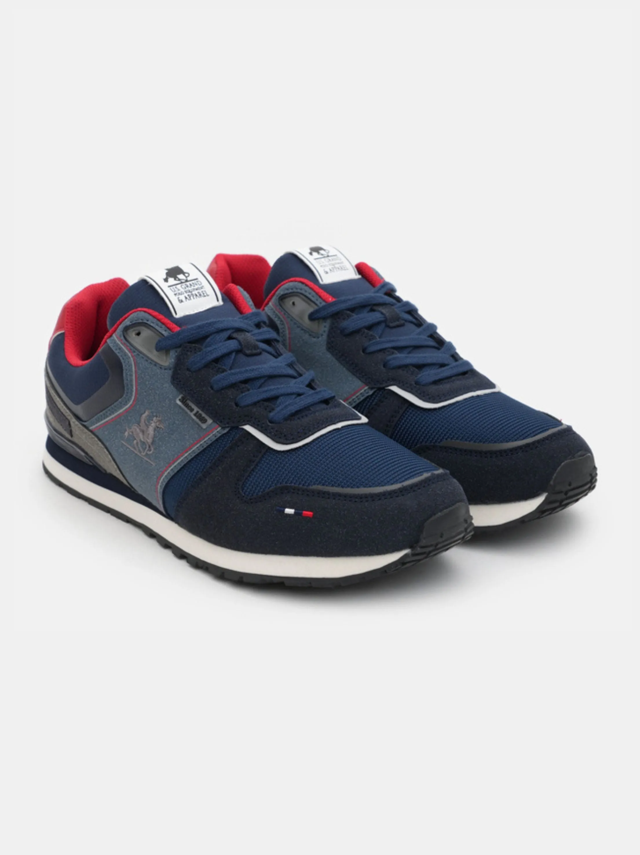 Men's Brand Logo Embroidered Sneakers,Navy
