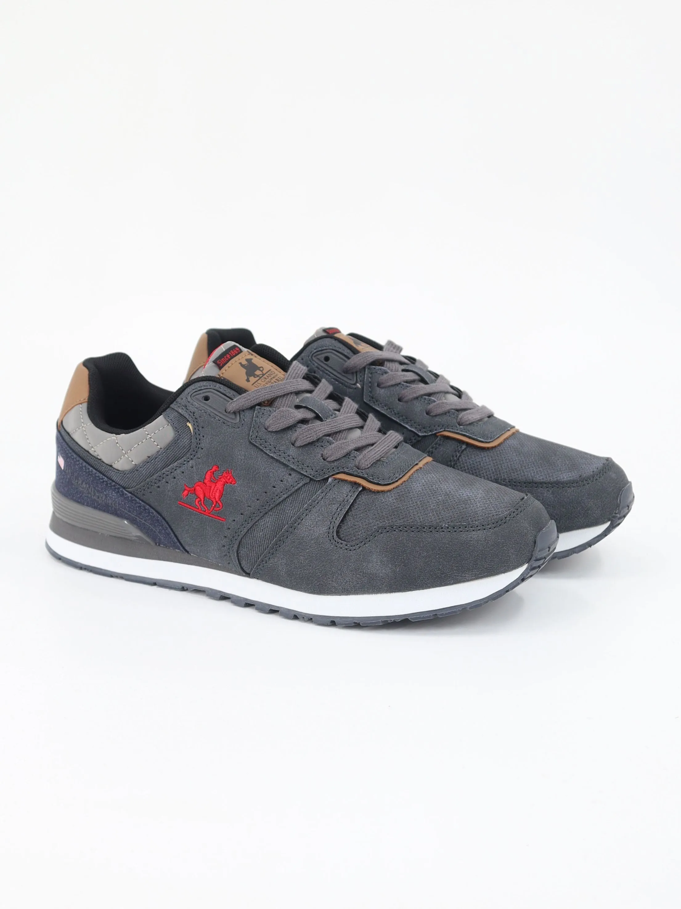 Men's Brand Logo Embroidered Sneakers,Navy