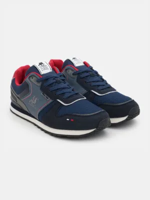 Men's Brand Logo Embroidered Sneakers,Navy