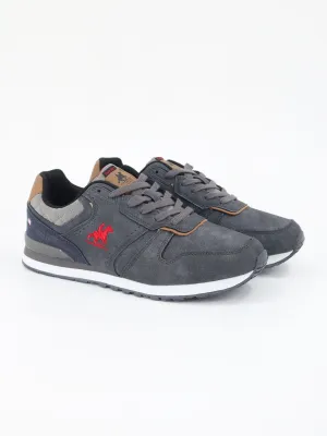 Men's Brand Logo Embroidered Sneakers,Navy