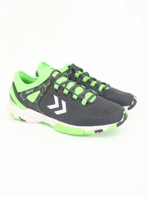 Men's Brand Logo Printed Running Shoes,Grey/Green