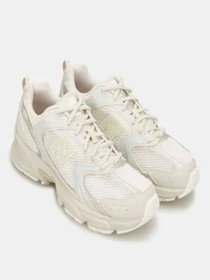 Men's Brand Logo Printed Trainers,Light Beige