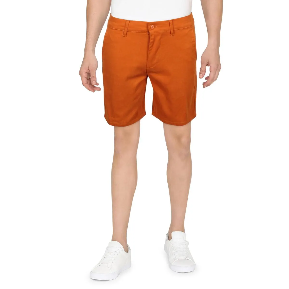 Mens Chino Mid-Rise Khaki Shorts
