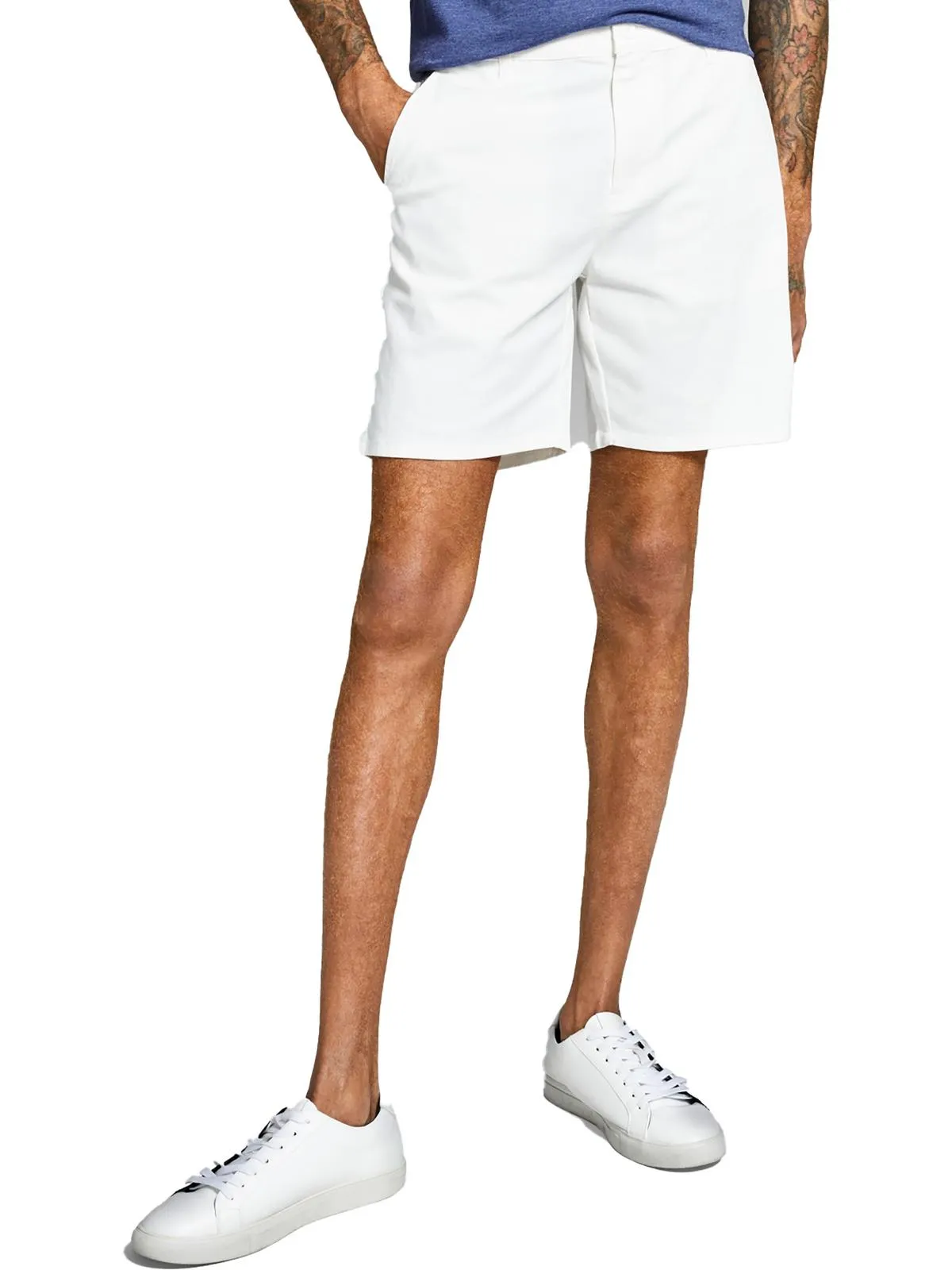 Mens Chino Mid-Rise Khaki Shorts