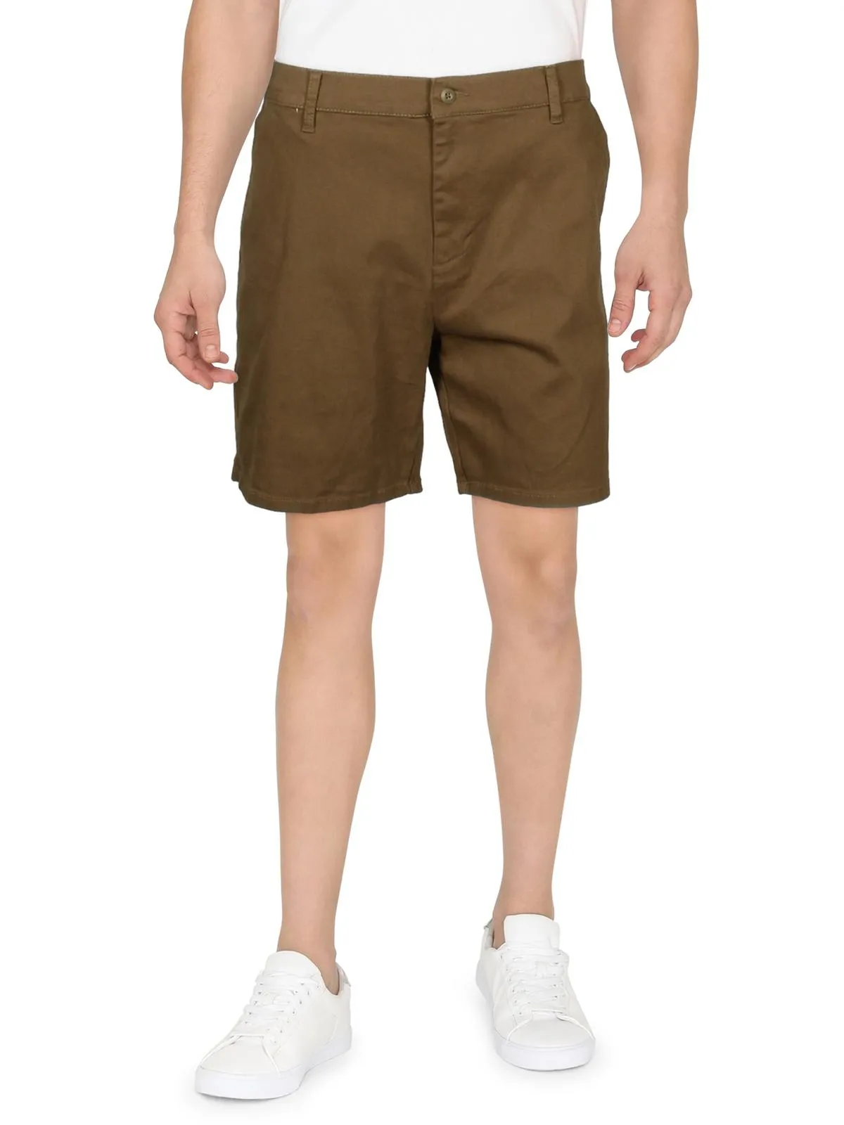 Mens Chino Mid-Rise Khaki Shorts