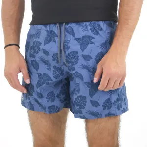 Men's Floral Print Swim Trunks,Petrol