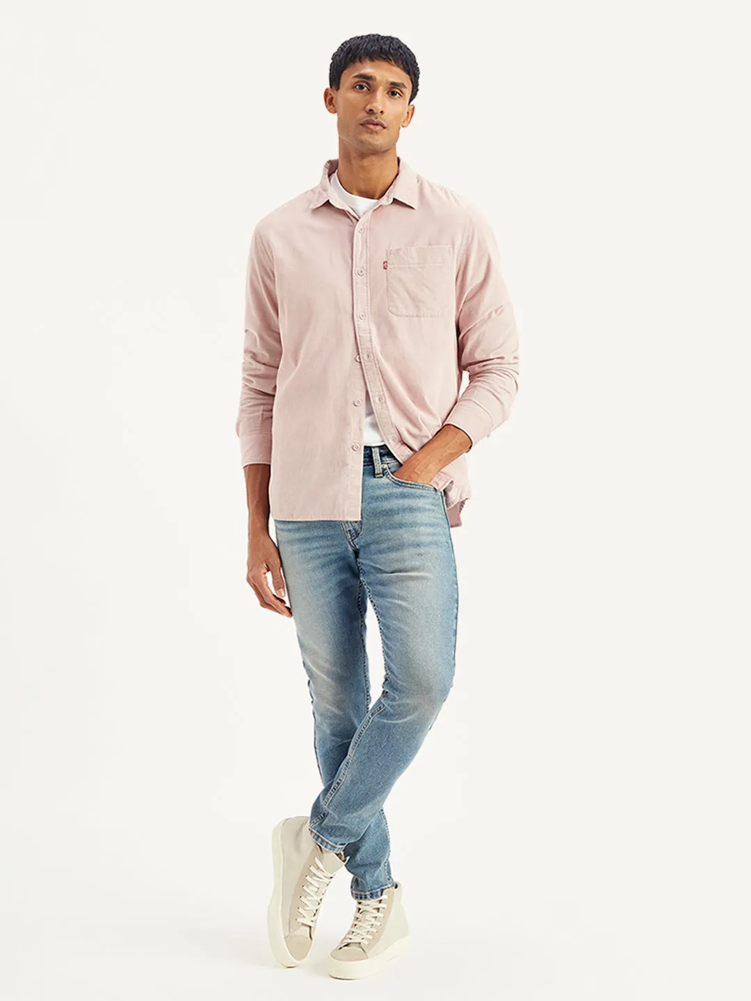 Men's Light Blue Skinny Fit Mid Rise Jeans LEVI'S