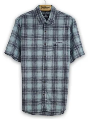 Men's Plaid Chemise,Light Blue