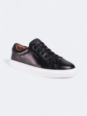 Men's Plain Sneakers,Black