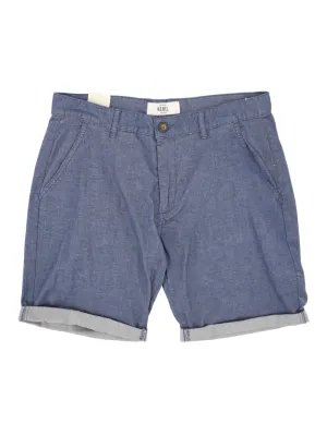 Men's Plain Solid Denim Short,Blue