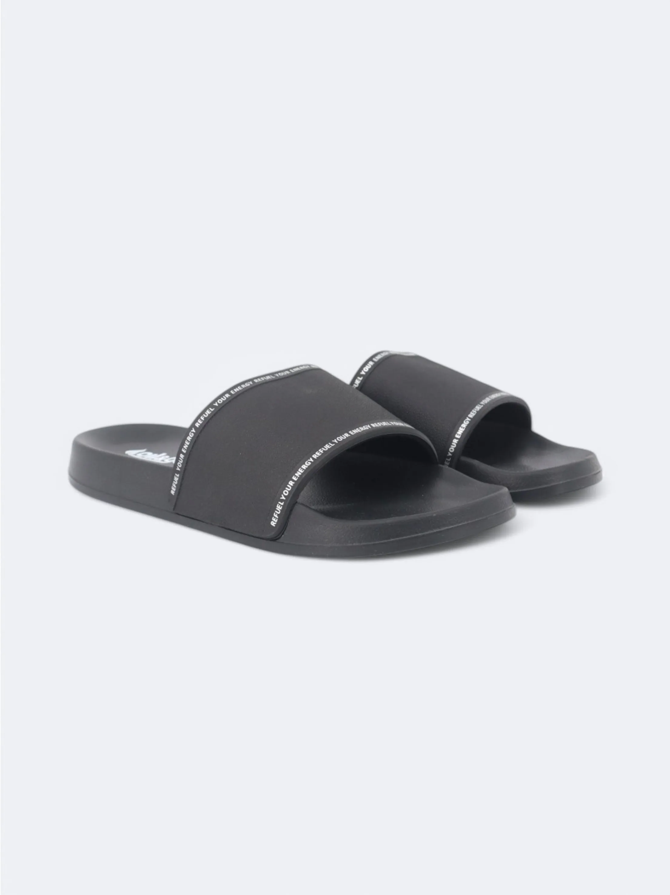 Men's Printed Slippers,Black