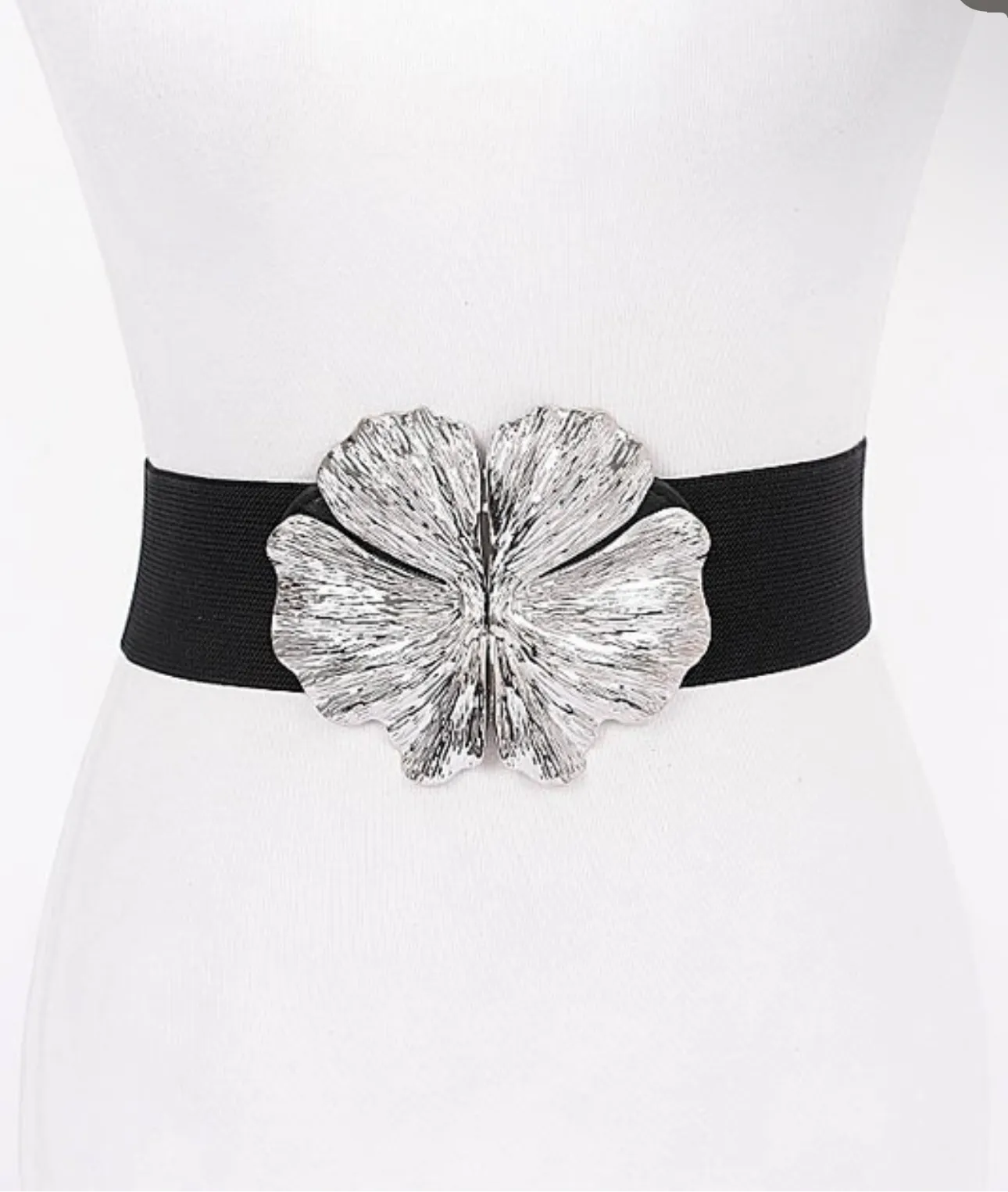 Metal Floral Elstic belt
