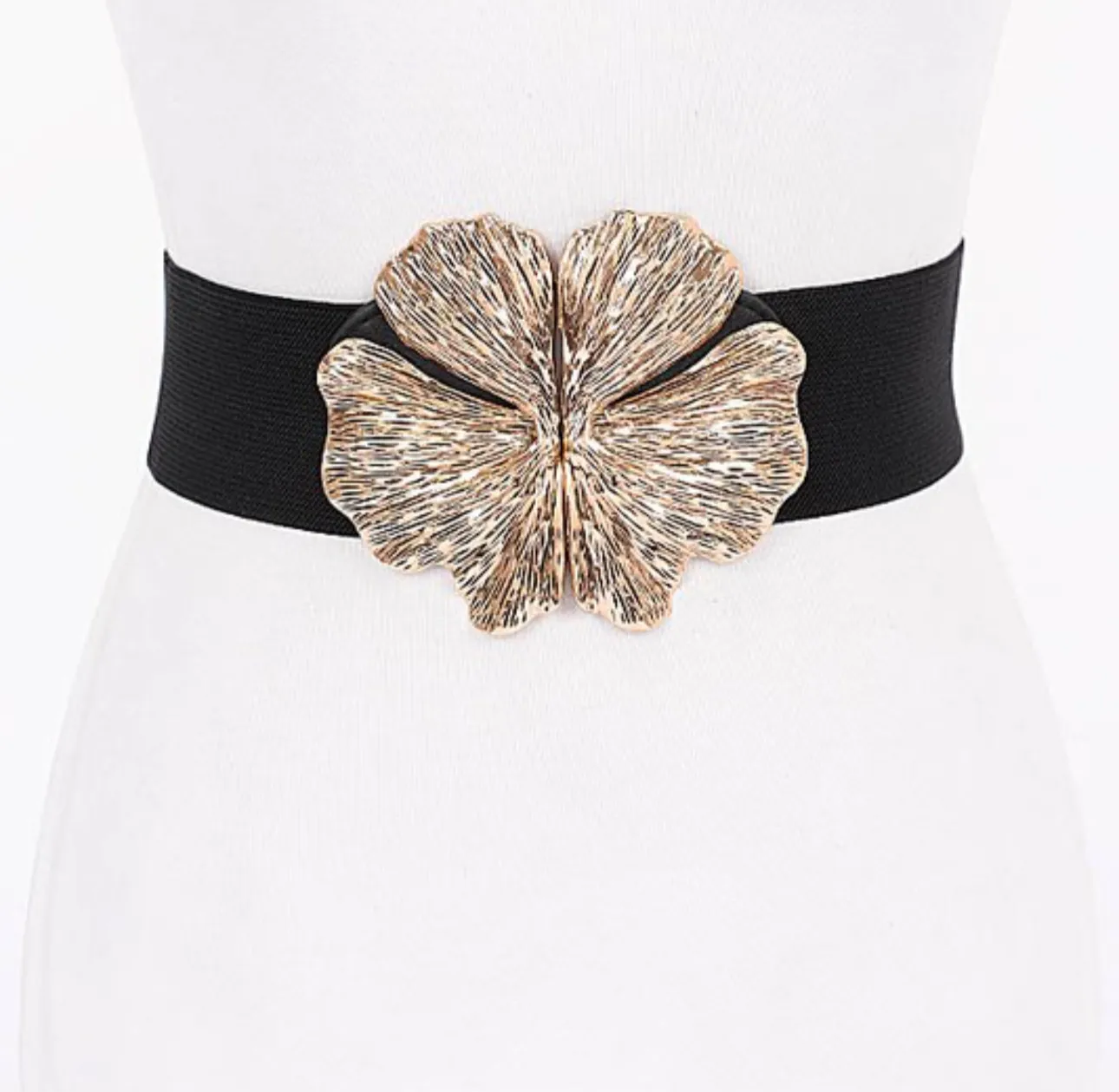 Metal Floral Elstic belt