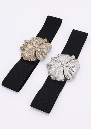 Metal Floral Elstic belt