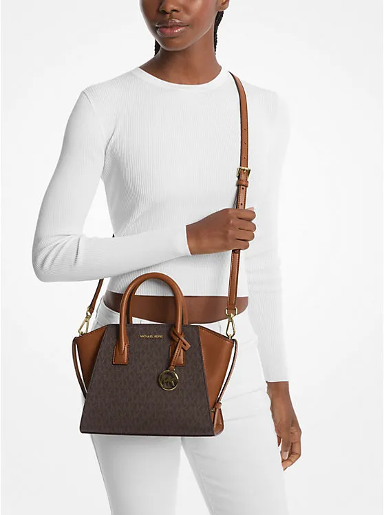 Michael Kors Avril Small Logo and Leather Satchel - Women