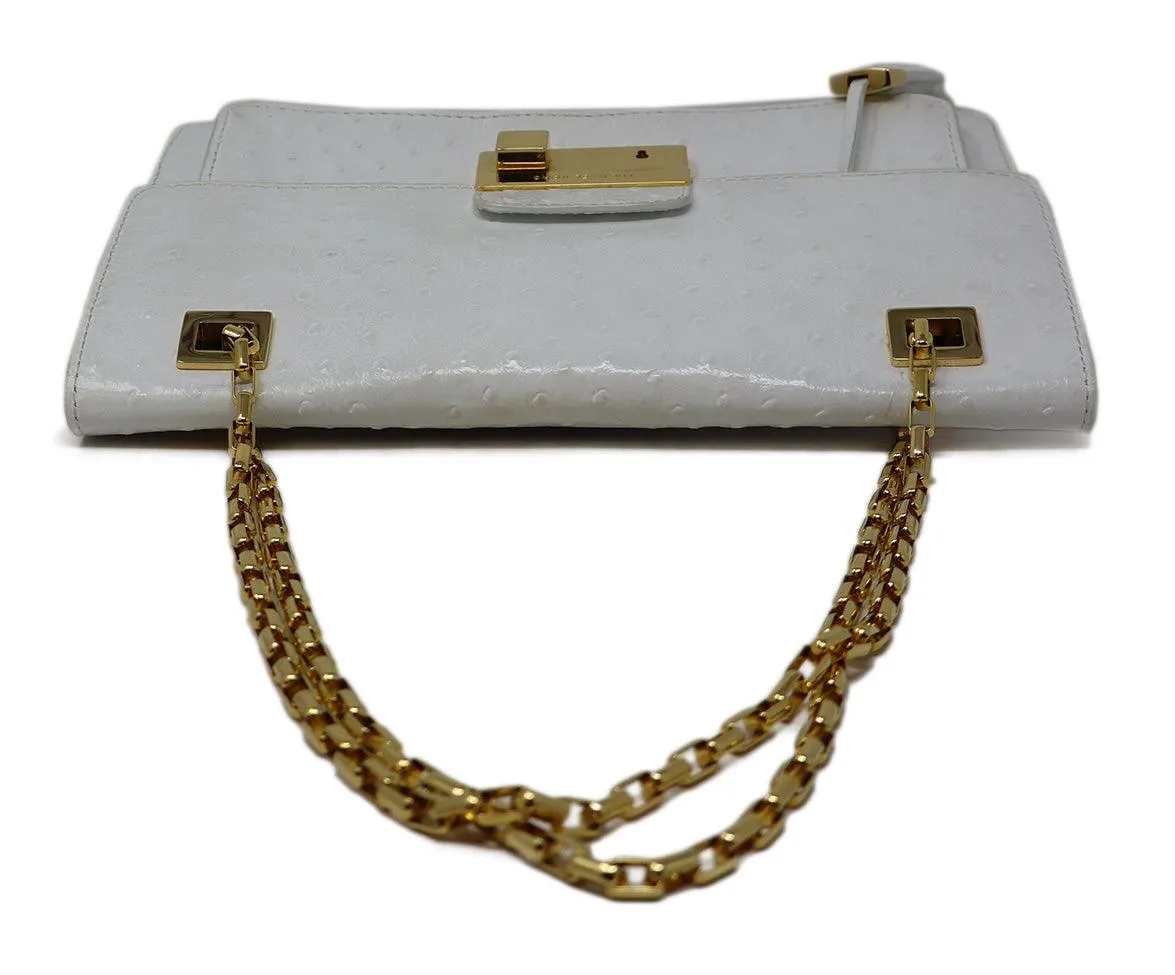 Michael Kors White Pressed Leather Shoulder Bag