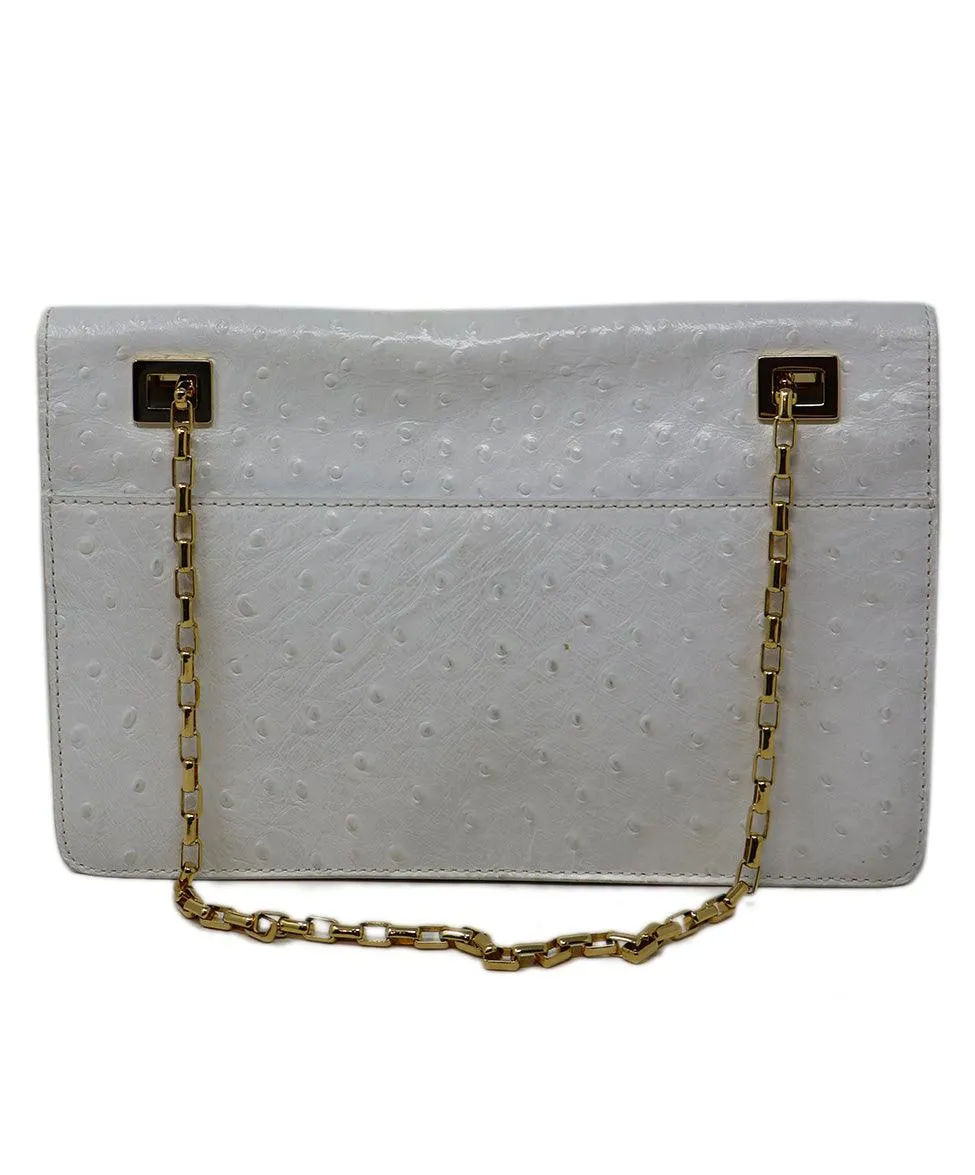 Michael Kors White Pressed Leather Shoulder Bag