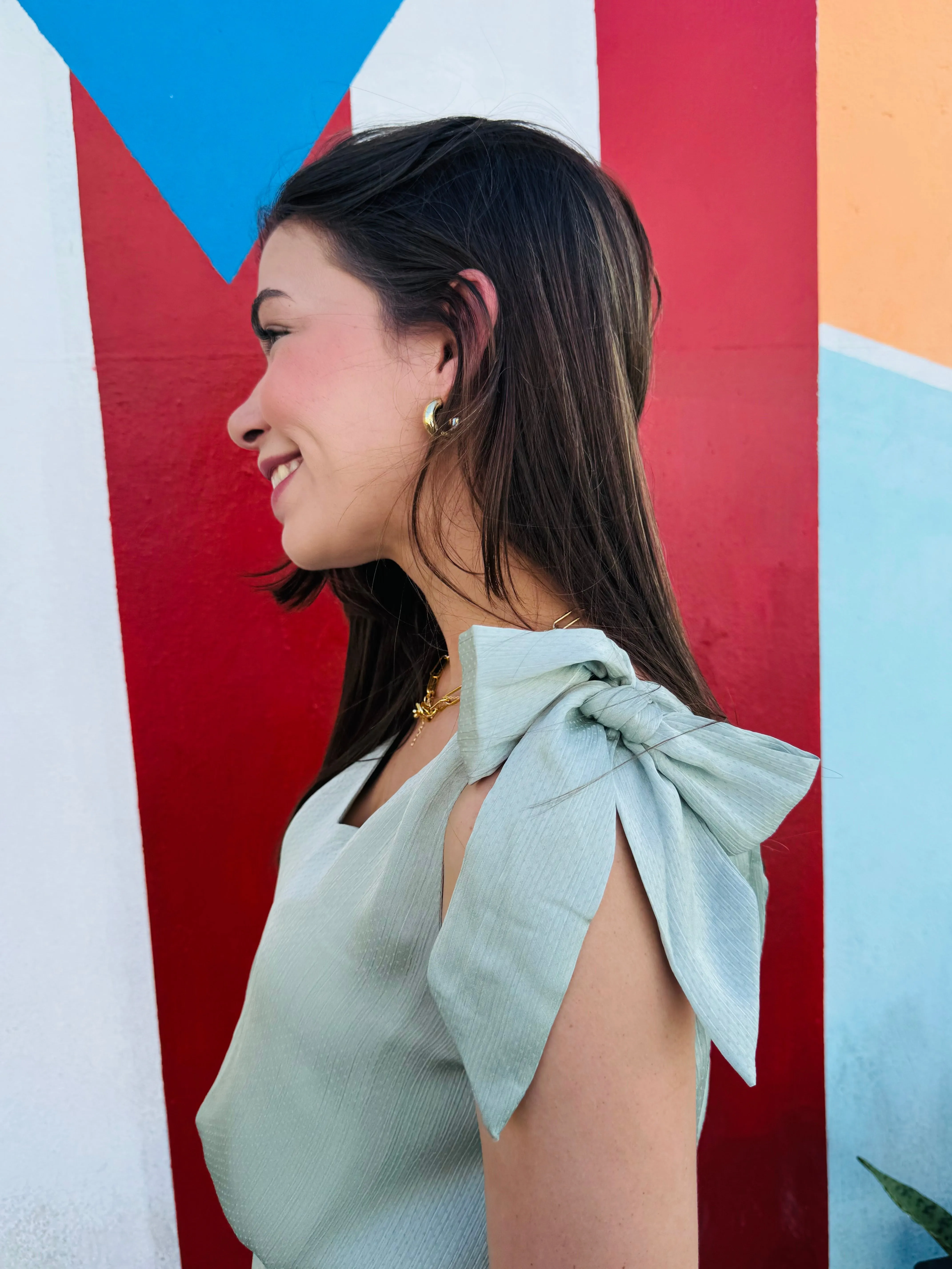 Mint Bow Romper
