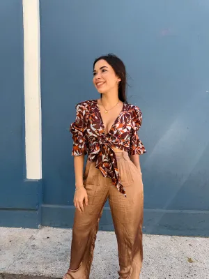 MOCHA SATIN PANTS