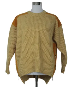 Moncler Yellow Sweater w/ Zipper Trim sz 4