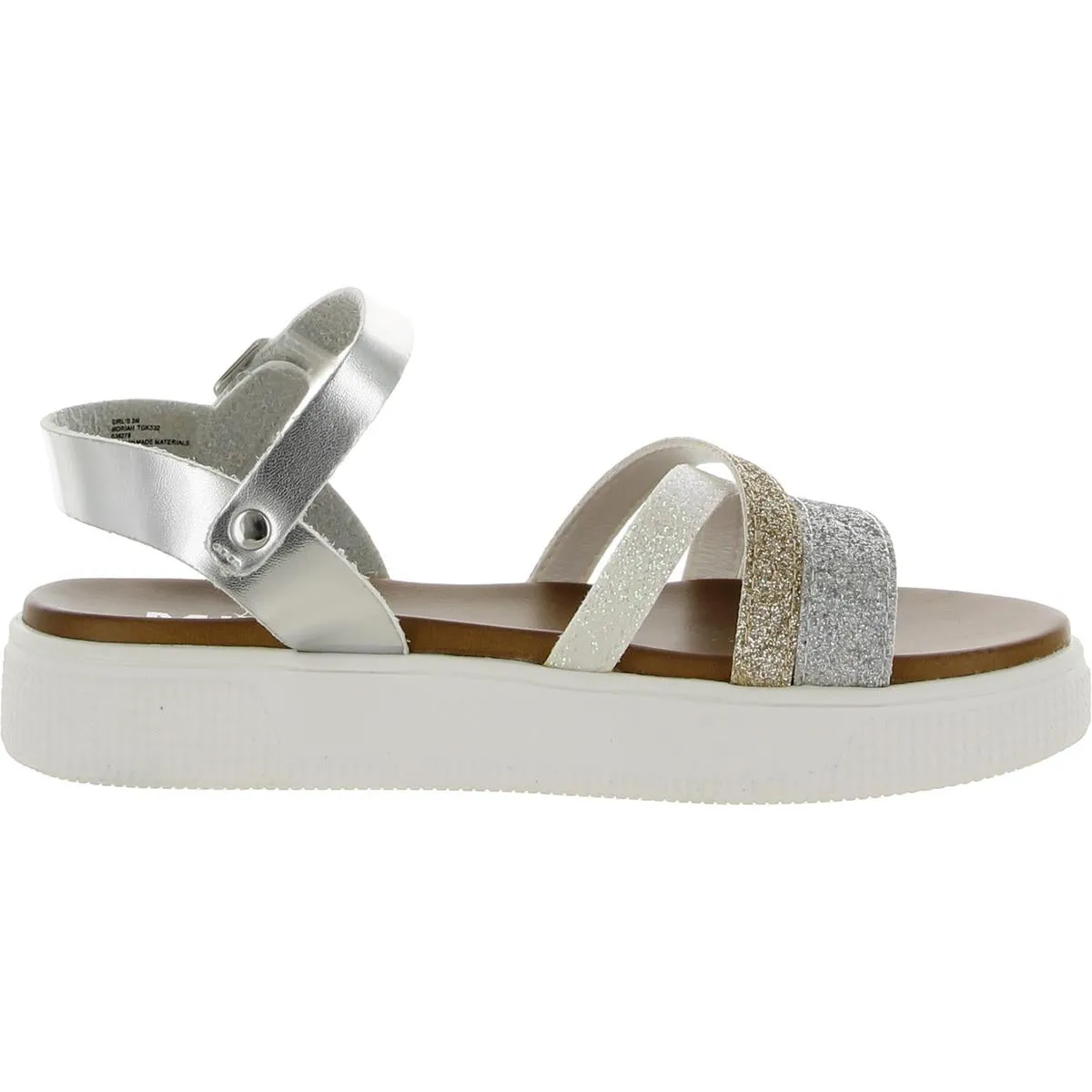 Moriah Girls Glitter Faux Leather Flatform Sandals