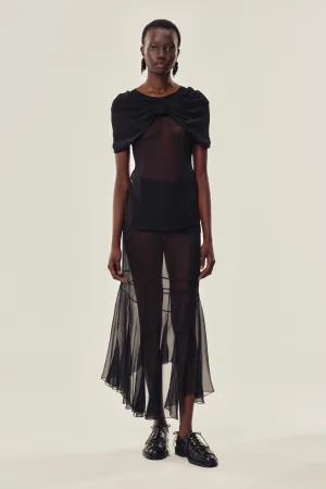 Multi-Seam Midi Skirt
