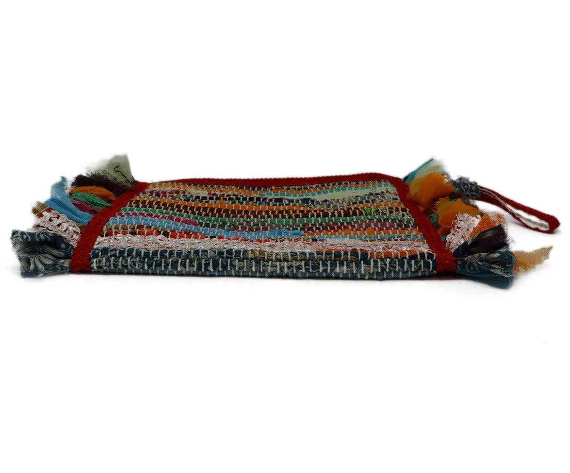 Multicolor Woven Cotton Clutch