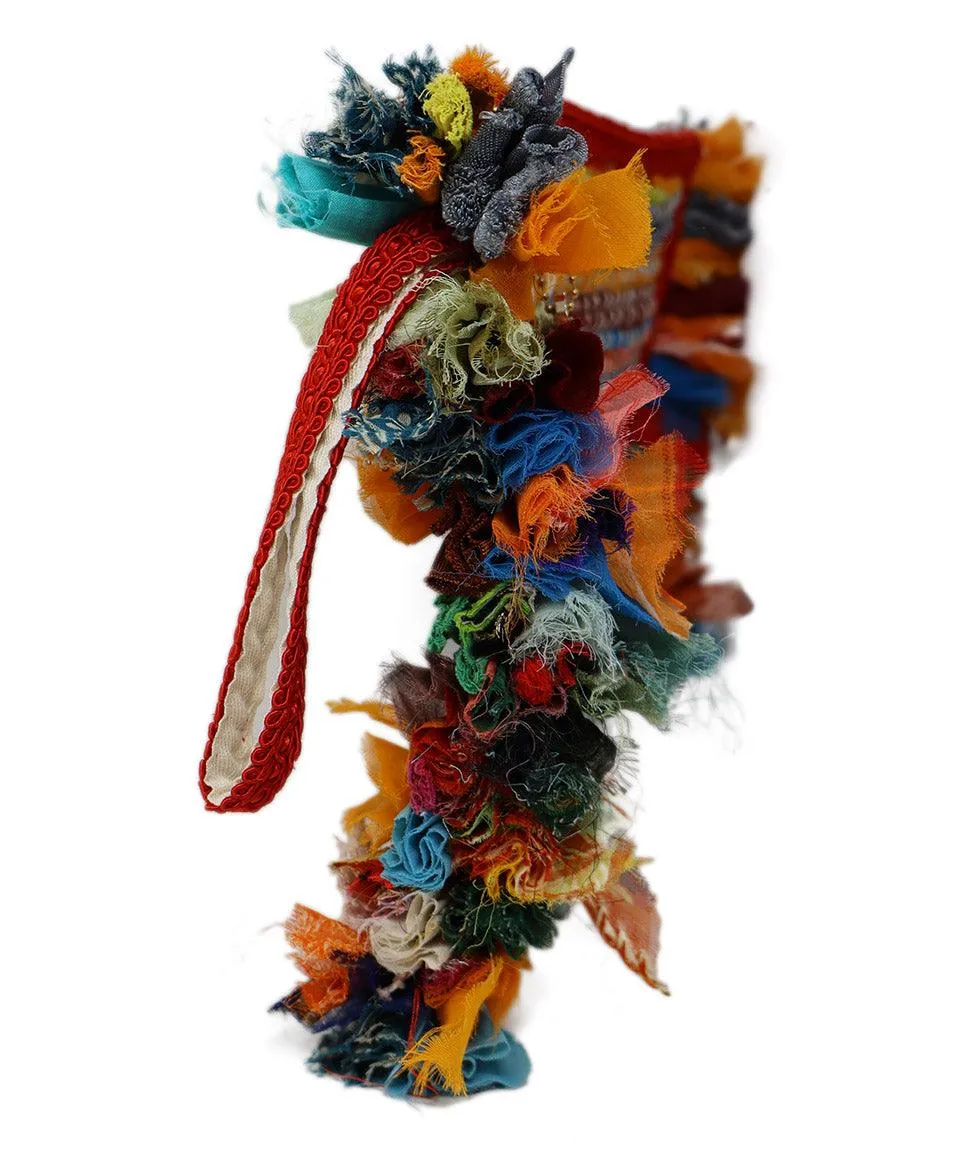 Multicolor Woven Cotton Clutch