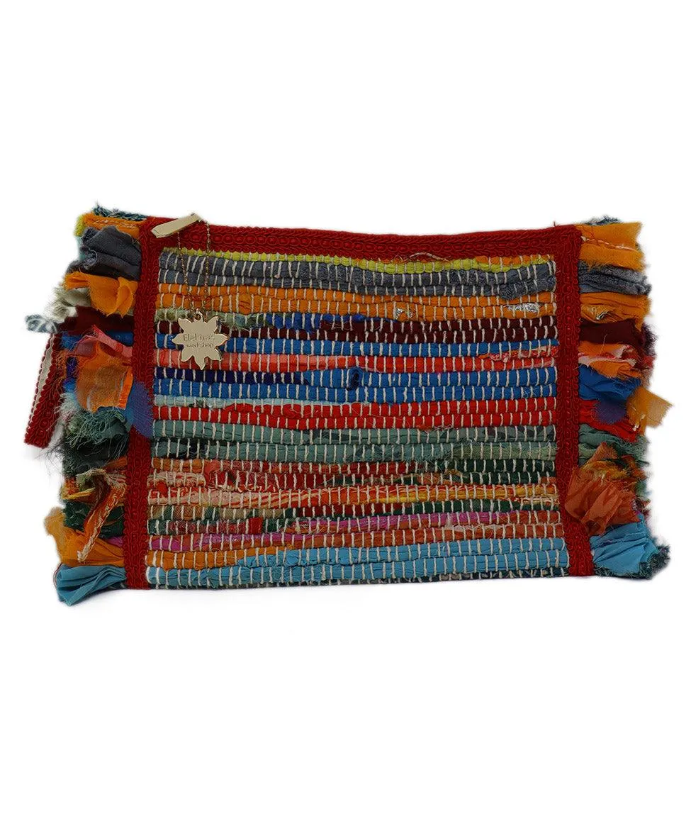 Multicolor Woven Cotton Clutch