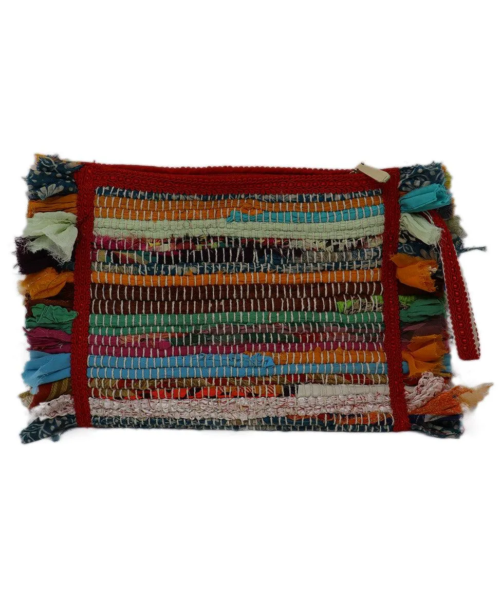 Multicolor Woven Cotton Clutch