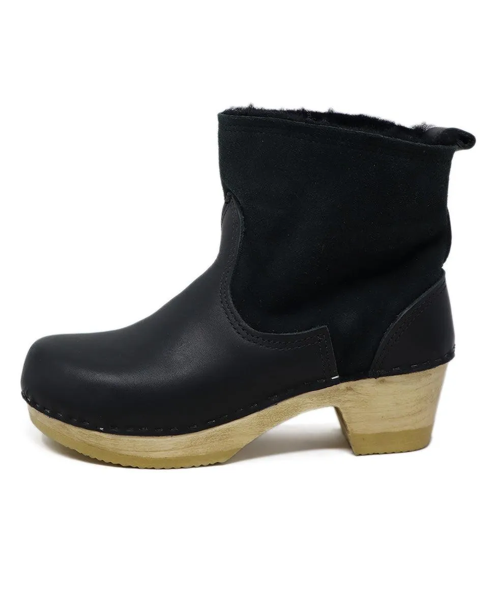 No.6 Black Shearling Booties sz 8