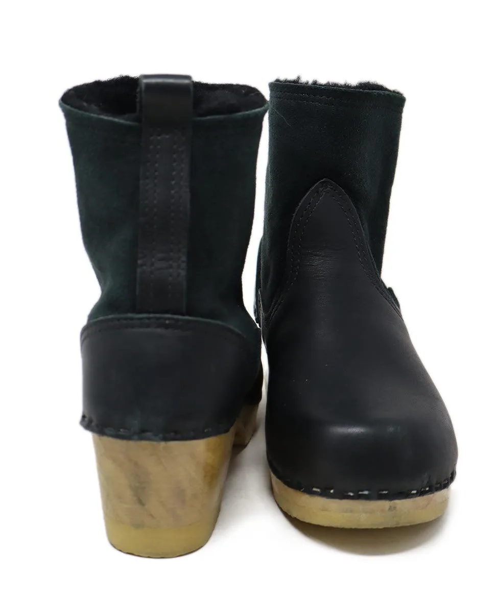 No.6 Black Shearling Booties sz 8