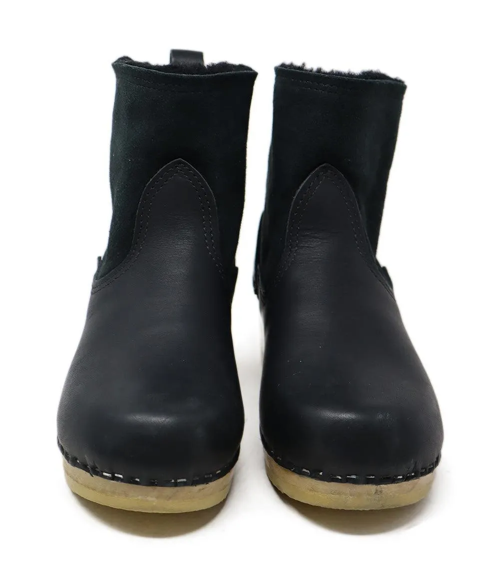 No.6 Black Shearling Booties sz 8