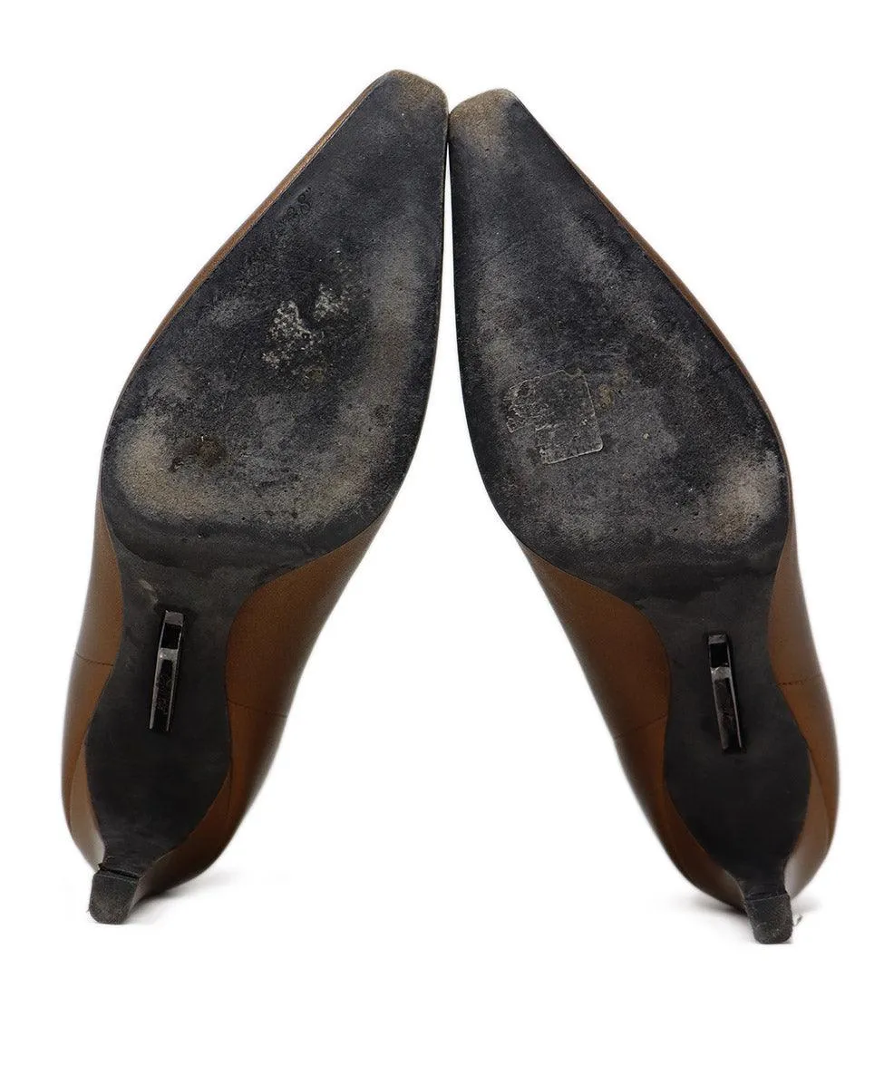 Off White Bronze Leather Booties sz 8