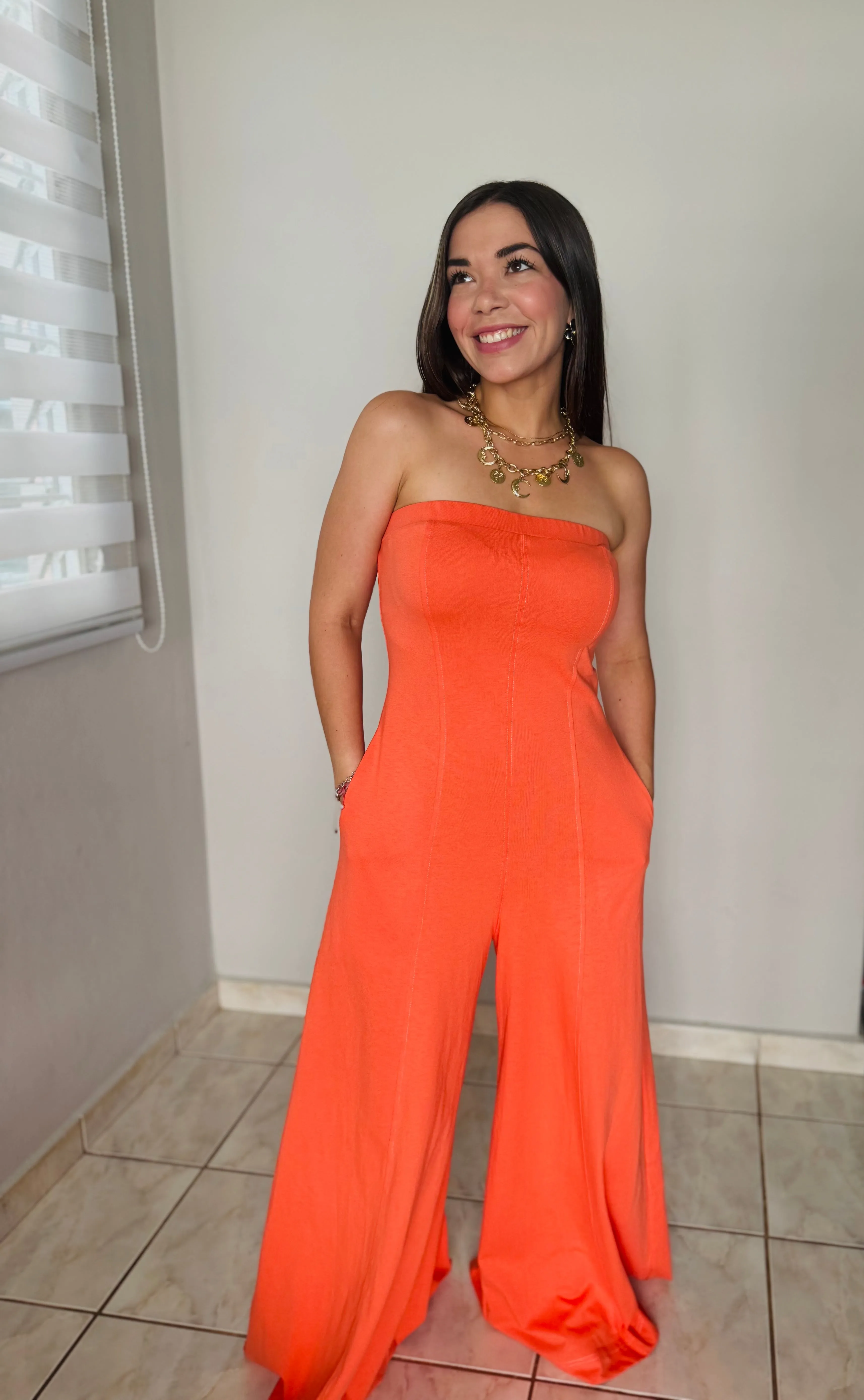 ORANGE TUBE JUMPSUIT
