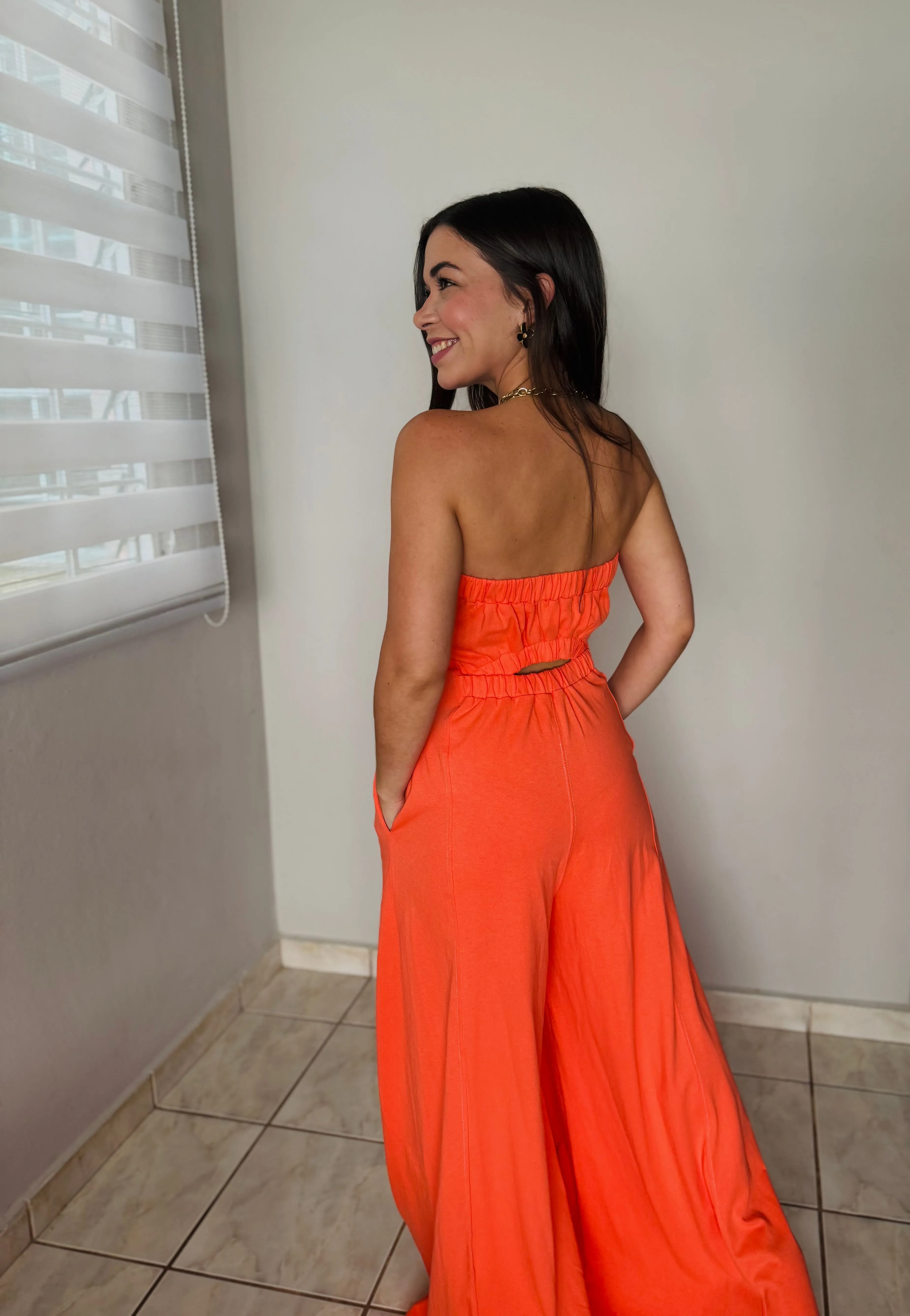 ORANGE TUBE JUMPSUIT