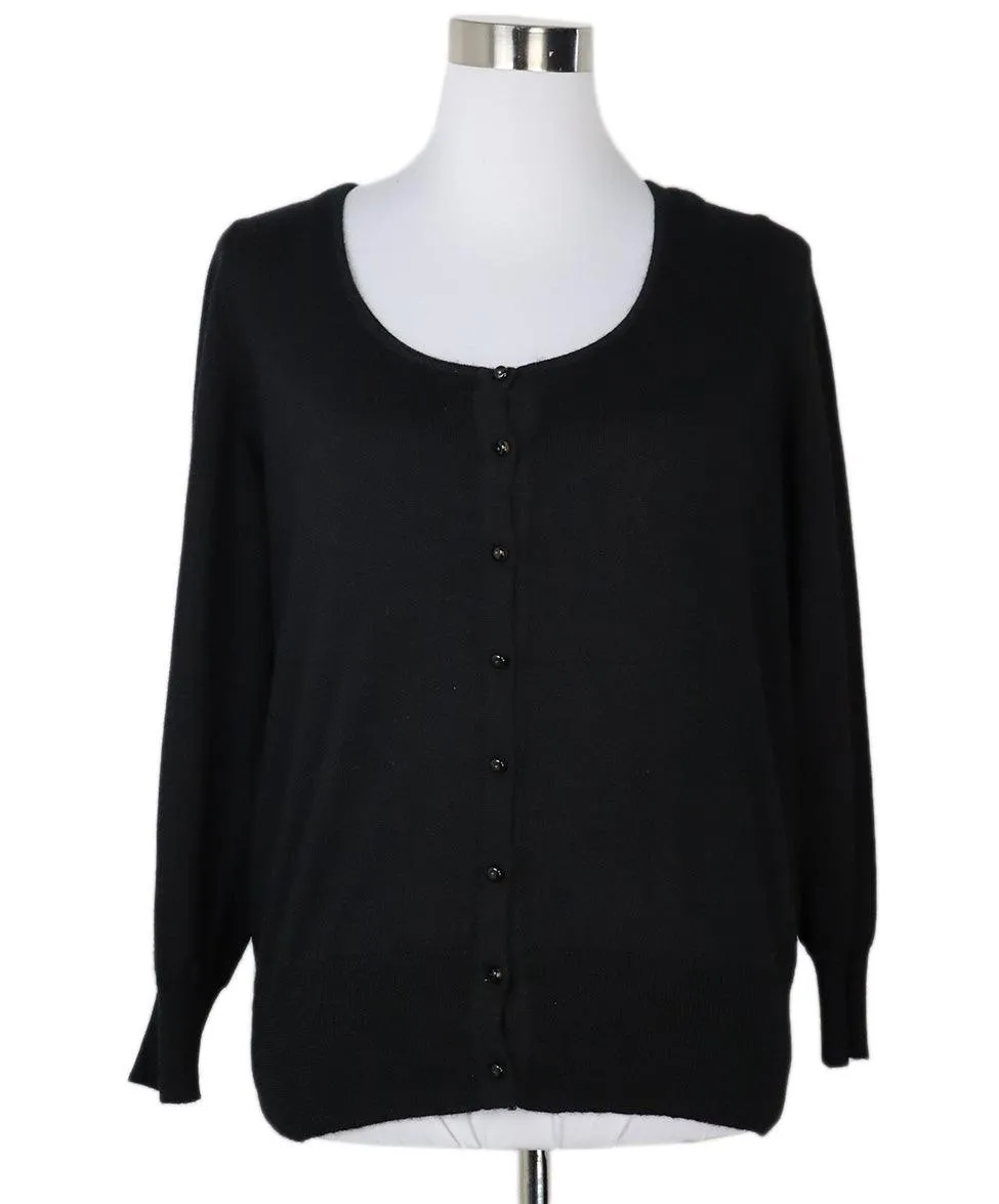 Oscar De La Renta Black Cashmere Sweater Set sz 8