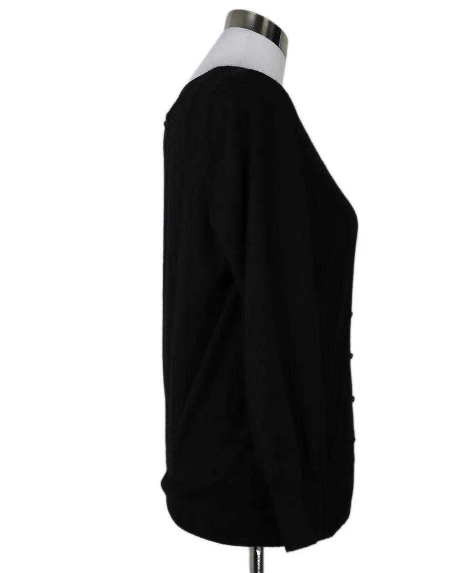 Oscar De La Renta Black Cashmere Sweater Set sz 8