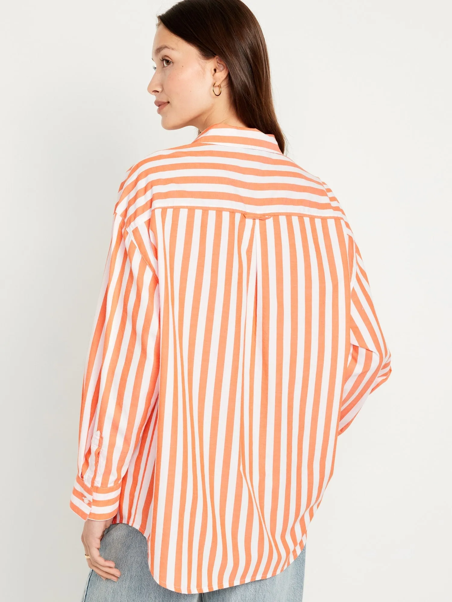 Oversized Button-Down Boyfriend Shirt for Women