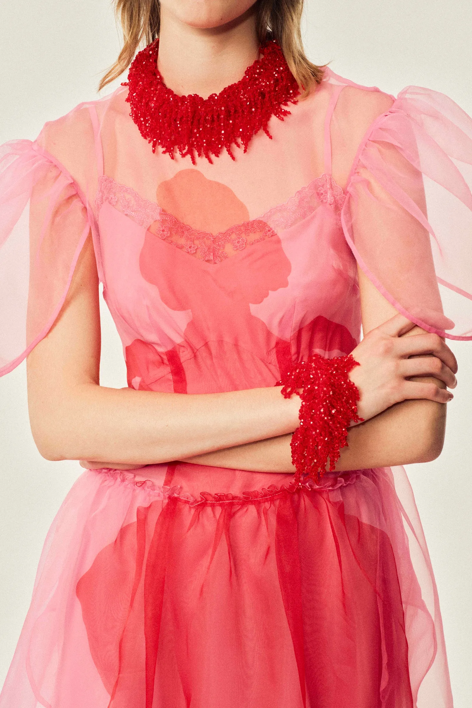 Petal Sleeve Dancing Organza Dress