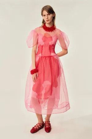 Petal Sleeve Dancing Organza Dress