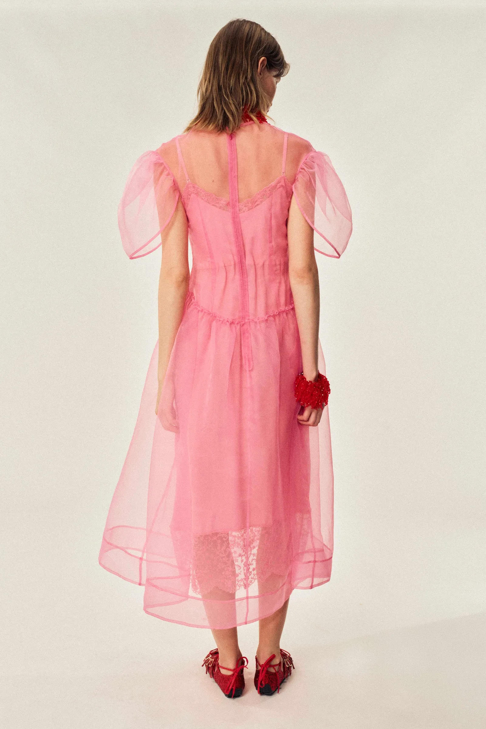 Petal Sleeve Dancing Organza Dress