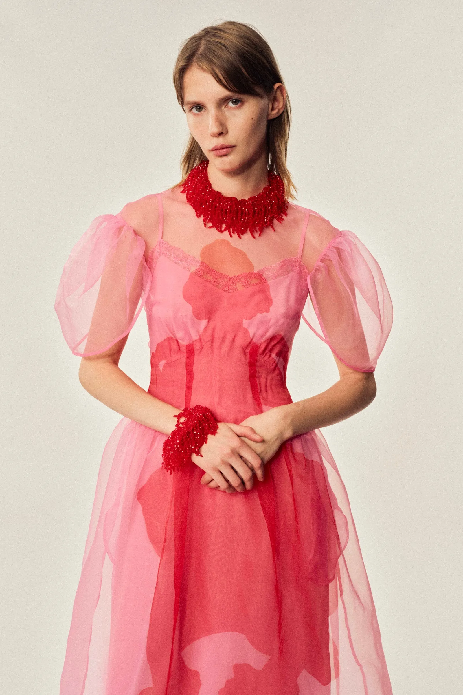 Petal Sleeve Dancing Organza Dress