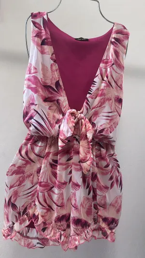 Pink Palm Romper