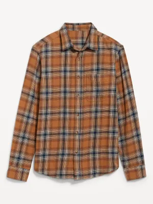 Plaid Double-Brushed Flannel Shirt for Men Old-Navy